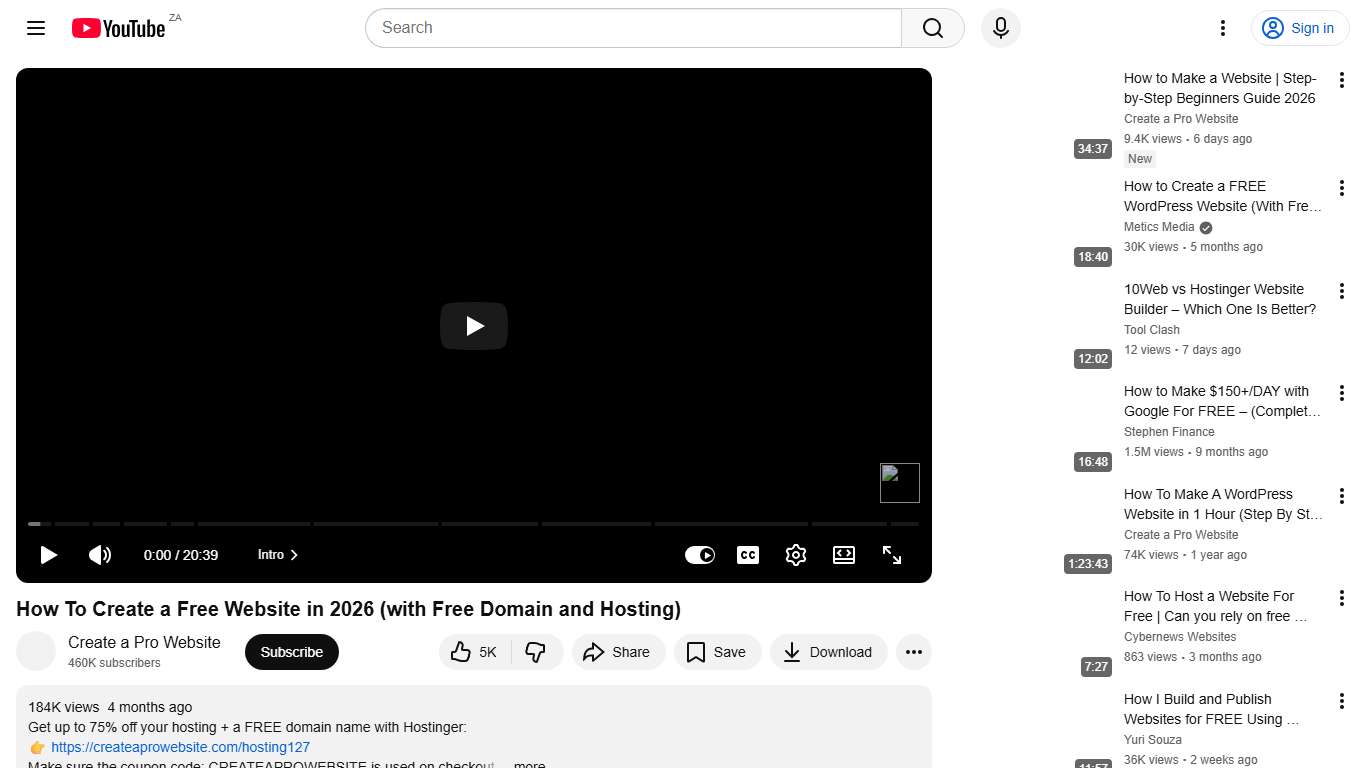 How To Create a Free Website in 2026 (with Free Domain and Hosting) - YouTube
