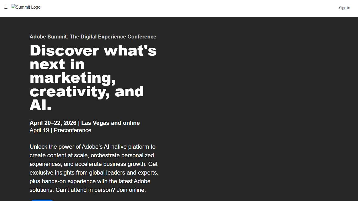 Adobe Summit – The Digital Experience Conference April 19–22, 2026