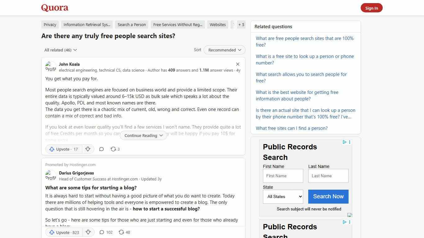 Are there any truly free people search sites? - Quora